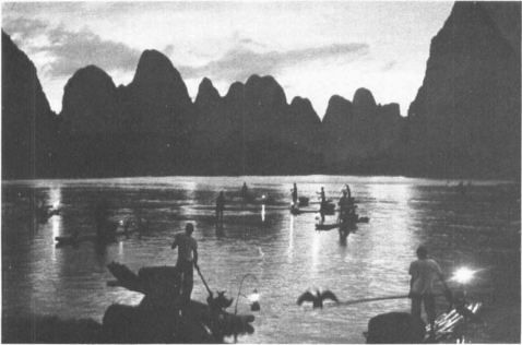 Fishing at dusk on the Li-Kiang River